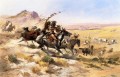 attack on a wagon train 1902 Charles Marion Russell American Indians